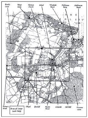Wootton Bridge and surrounding area, circa 1940