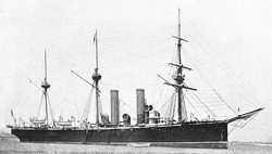 Picture of H.M.S. Leander 1885.