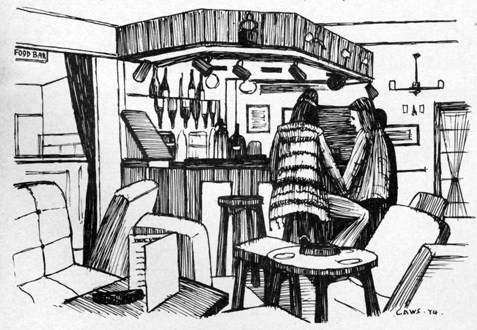 Drawing of the bar Worsley, Wroxhall