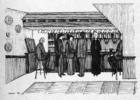 Drawing of the bar The Griffin, Godshill