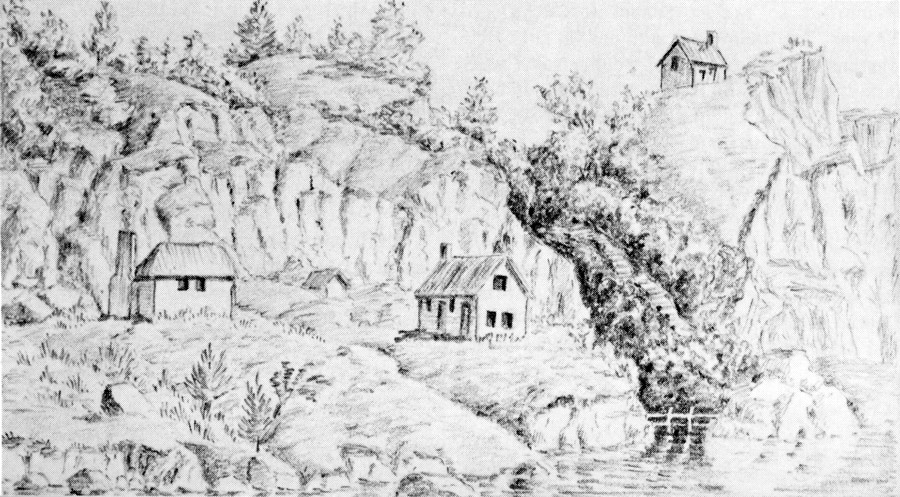 Drawing of Luccombe Cove
