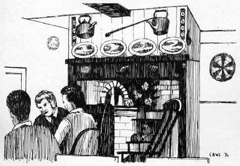 Drawing of the bar New Inn, Shalfleet