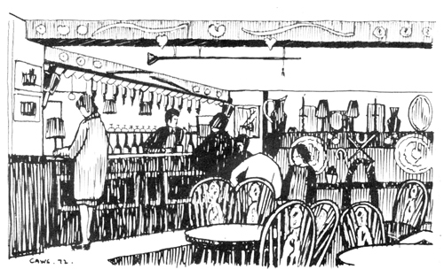Drawing of the bar White Lion, Arreton