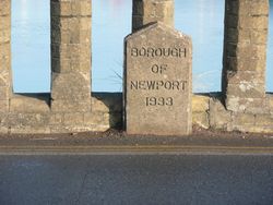 Borough boundary between Newport and Ryde on the bridge 1933