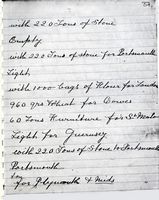 Ship's log transfer of stone and provisions August 1922