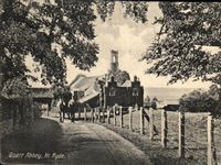 Quarr Abbey House and farm workers circa 1924
