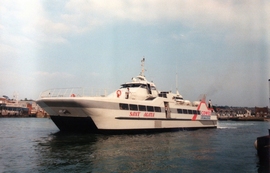 Picture of the surface effect ship (SES) Sant Agata at Cowes