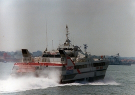 Picture of the Sant Agata at full speed on Southampton Water